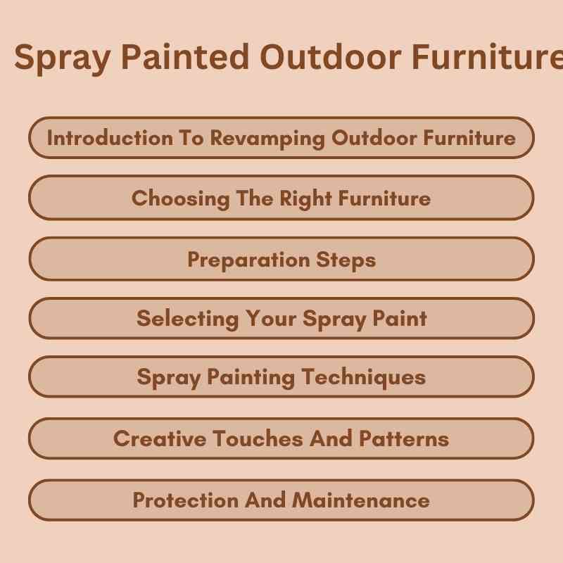 Spray Painted Outdoor Furniture