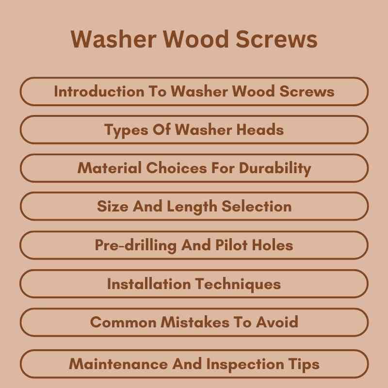 Washer Wood Screws